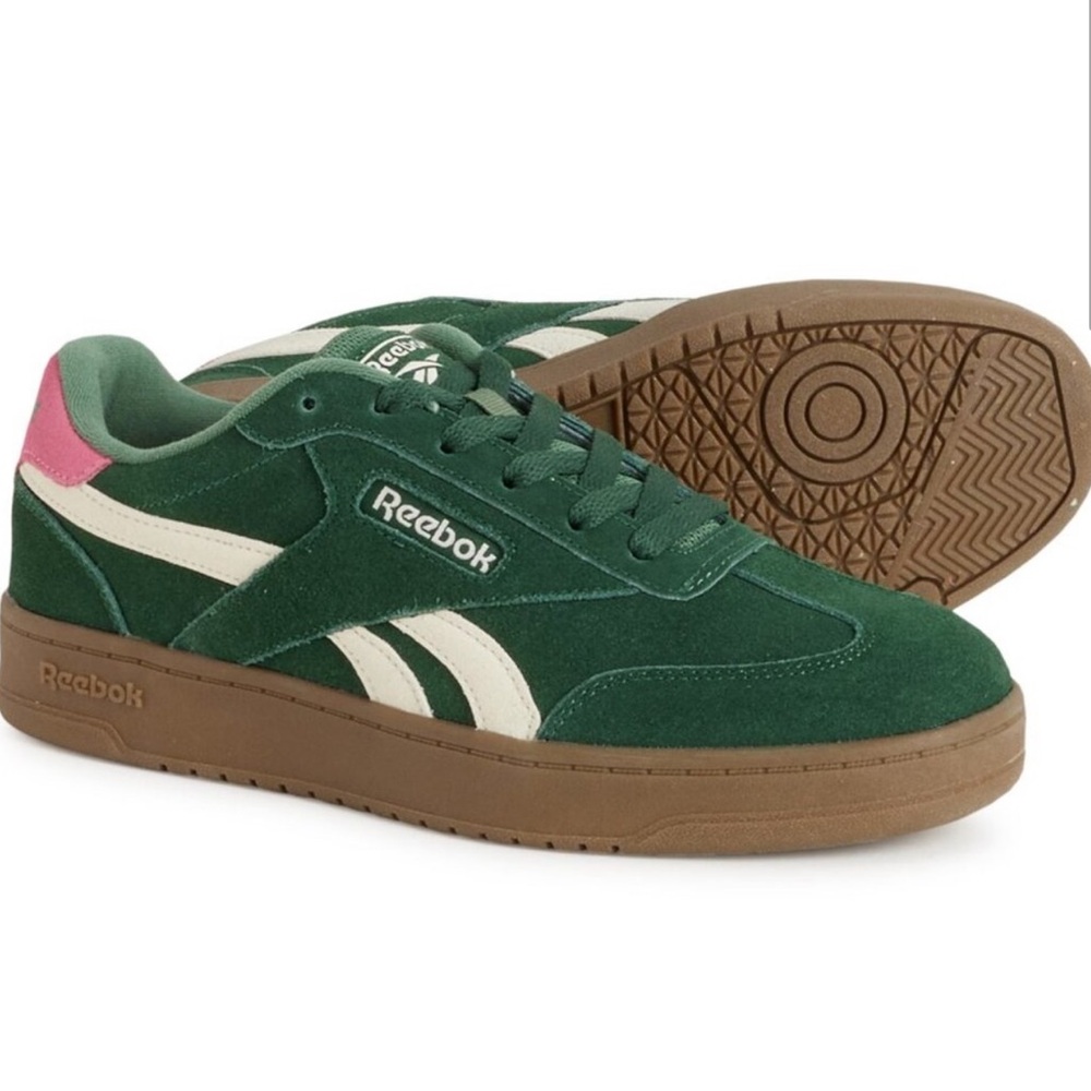 NEW Reebok Girls Forte Lounger Double-Up women Sneakers - Leather Dk Green 253